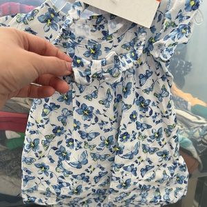 Butterfly top, shirt and headband 3 piece set 0-3 mos NWT